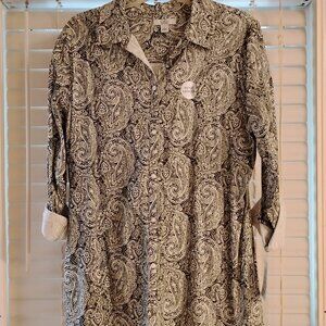 Croft & Barrow, Size L, Dark green and white.